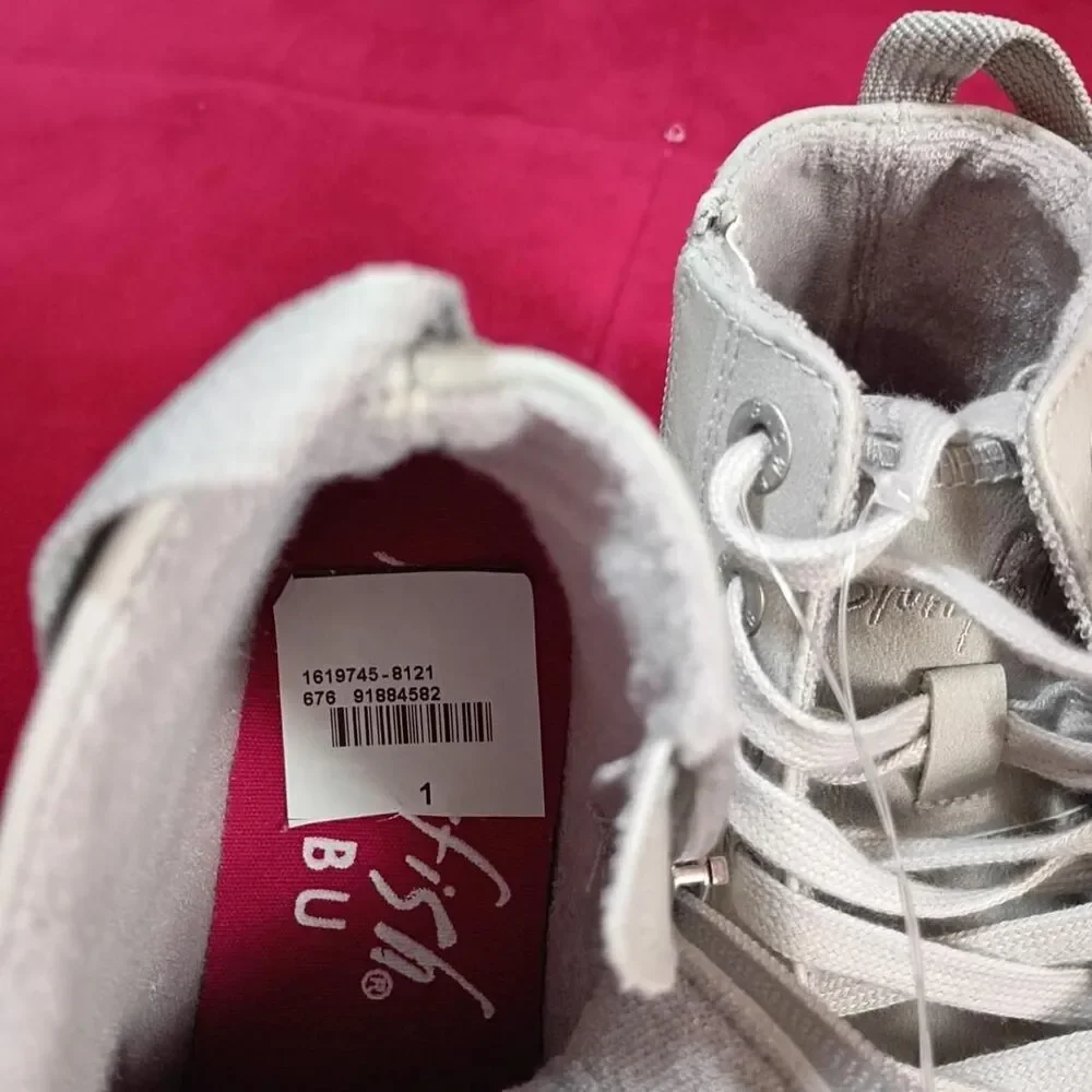 Blowfish up sneakers tag